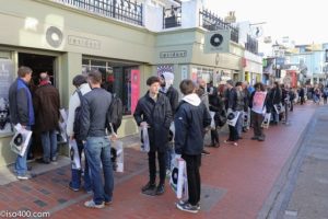 Fans queue up outside Resident with their free goody bags, Record Store Day 2017. Photo courtesy of Record Store Day website.